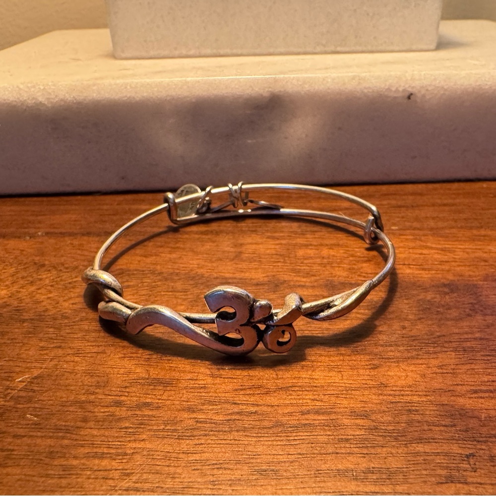 Alex & Ani Silver Om Symbol Bangle Bracelet